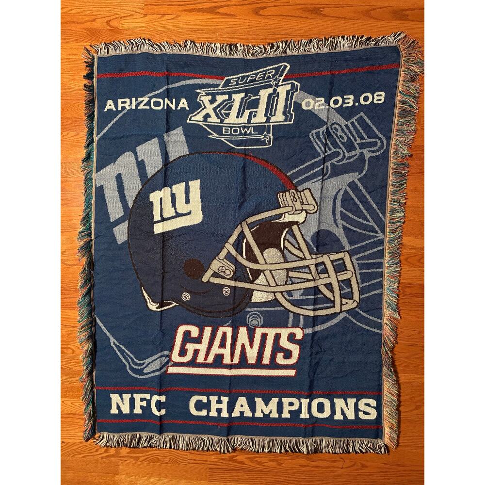 New York Giants Super Bowl XLII Woven  Blanket 58x45‎ – The Northwest Company